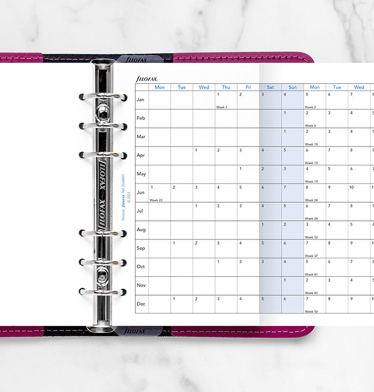 Horizontal Year Planner Personal 2026 Filofax Filofax CA