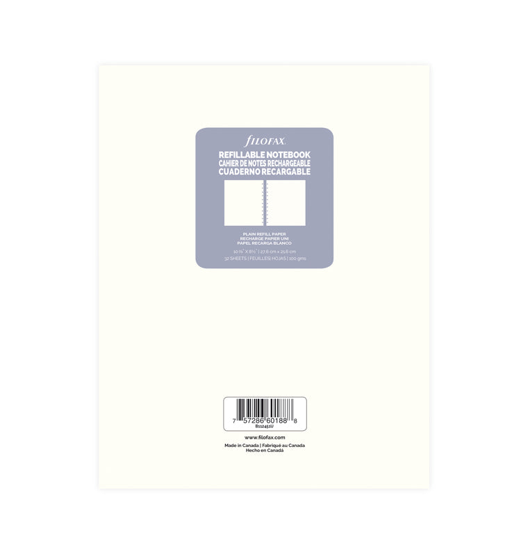 Filofax Notebook Plain Paper Refill - Letter  112451