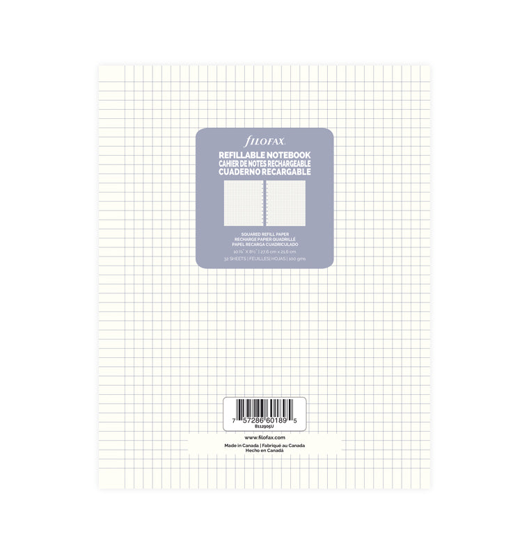 Filofax Notebook Squared Paper Refill - Letter 112905