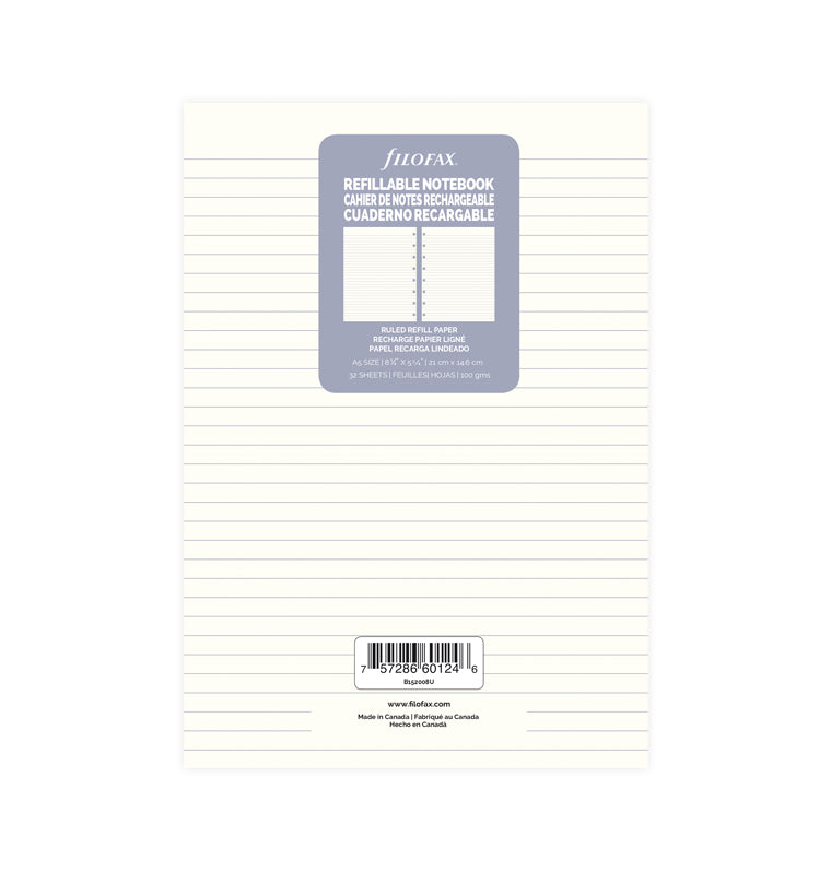 Filofax Notebook Ruled Paper Refill - A5 152008