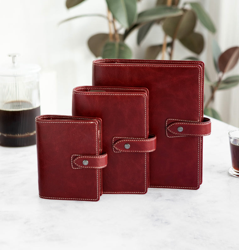 Malden A5 Leather Organizer in Burgundy