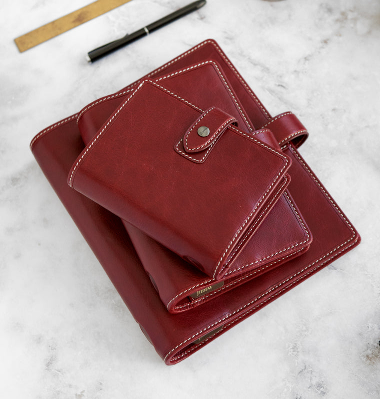 Malden Personal Leather Organizer in Burgundy