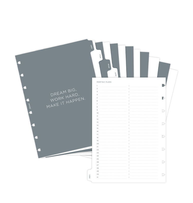 Minimal Monthly A5 Notebook Dividers  132973