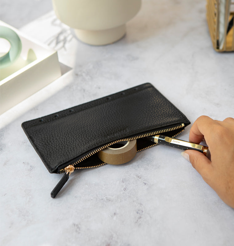 133009, Leather Zipper Pouch, Filofax
