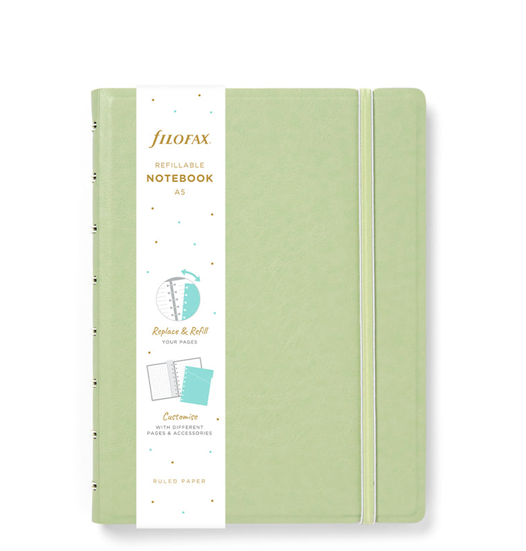Filofax Classic Pastels A5 Refillable Notebook Sage 179544
