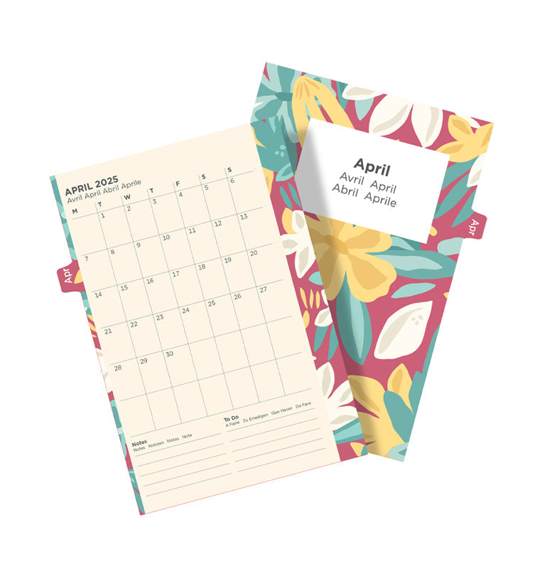 Floral Illustrated Diary Refill Pack - Pocket 2025 Multilanguage - 25-6321
