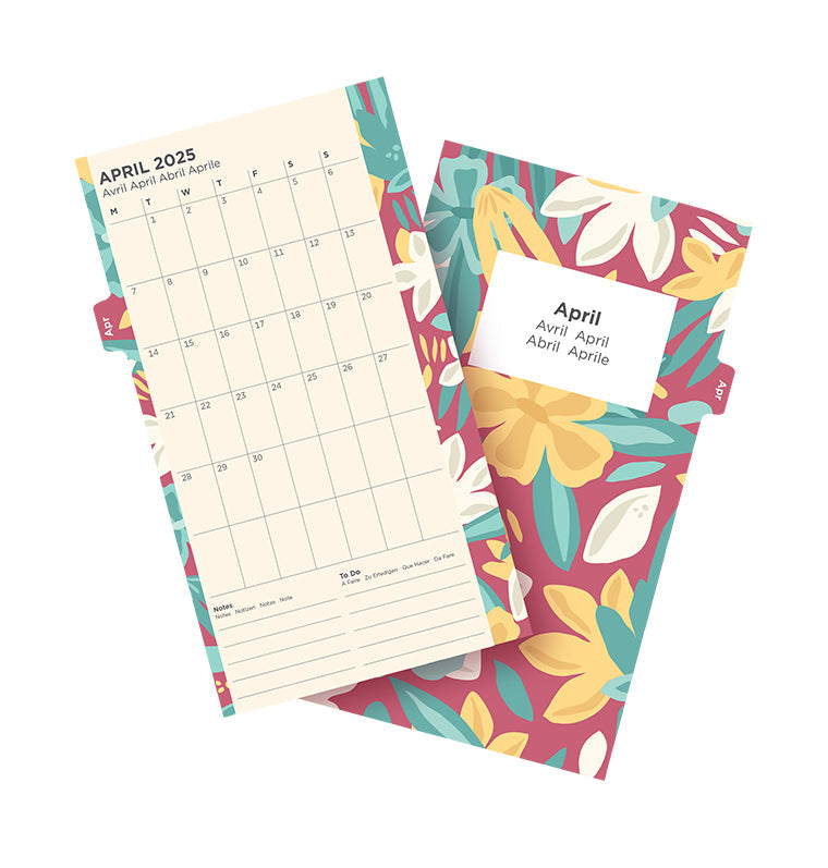Floral Illustrated Diary Refill Pack - Personal 2025 Multilanguage - 25-6341