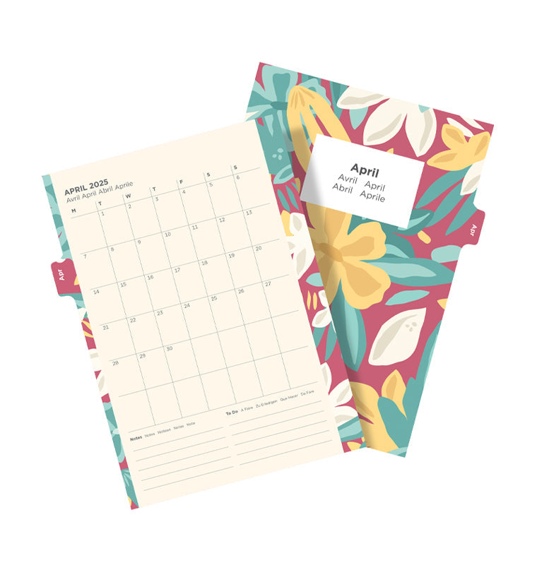 Floral Illustrated Diary Refill Pack - A5 2025 Multilanguage - 25-6351