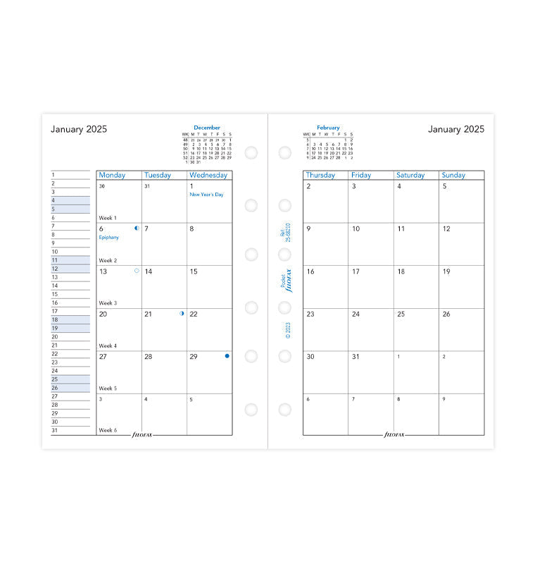 Month On Two Pages Diary - Pocket 2025 English - 25-68210