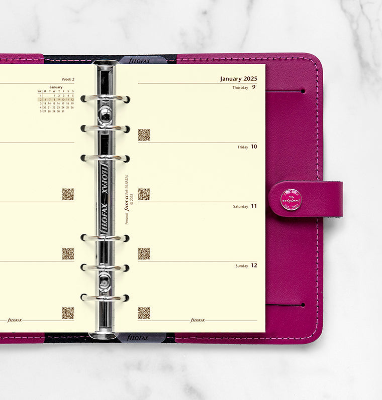 Week On Two Pages Diary - Personal Cotton Cream 2025 English - 25-68424
