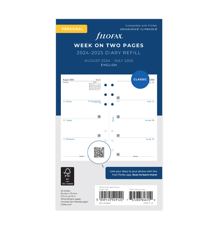 Week On Two Pages Academic Diary - Personal 2024-2025 English