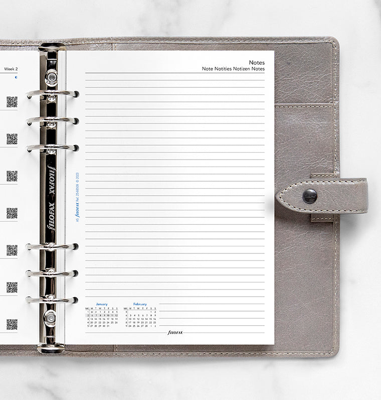 Week On One Page Diary With Notes - A5 2025 Multilanguage - 25-68509