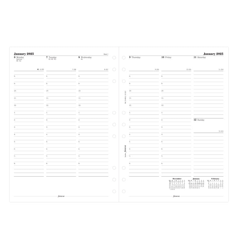 Week On Two Pages Diary With Appointments - Deskfax 2025 English - 25-68612