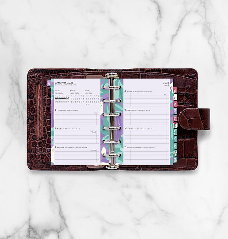 Floral Illustrated Diary Refill Refill Pack - Pocket 2026 Multilanguage Filofax 26-6321