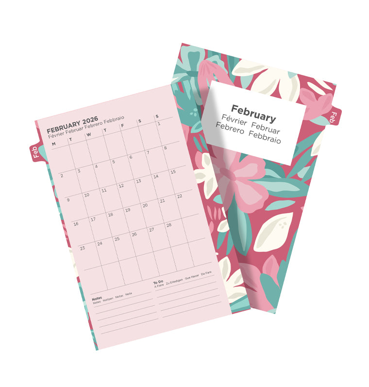 Floral Illustrated Diary Refill Refill Pack - Pocket 2026 Multilanguage Filofax 26-6321