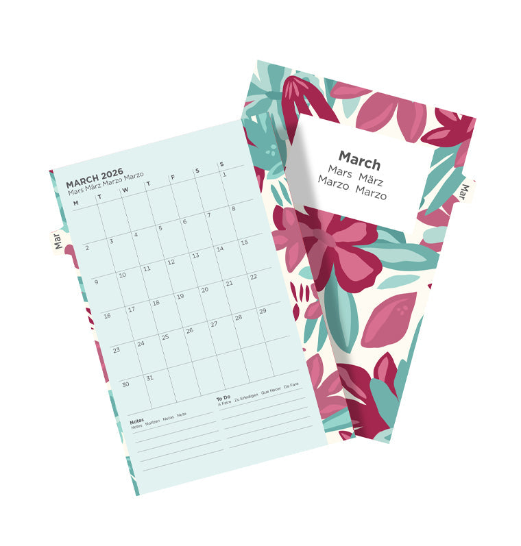 Floral Illustrated Diary Refill Refill Pack - Pocket 2026 Multilanguage Filofax 26-6321