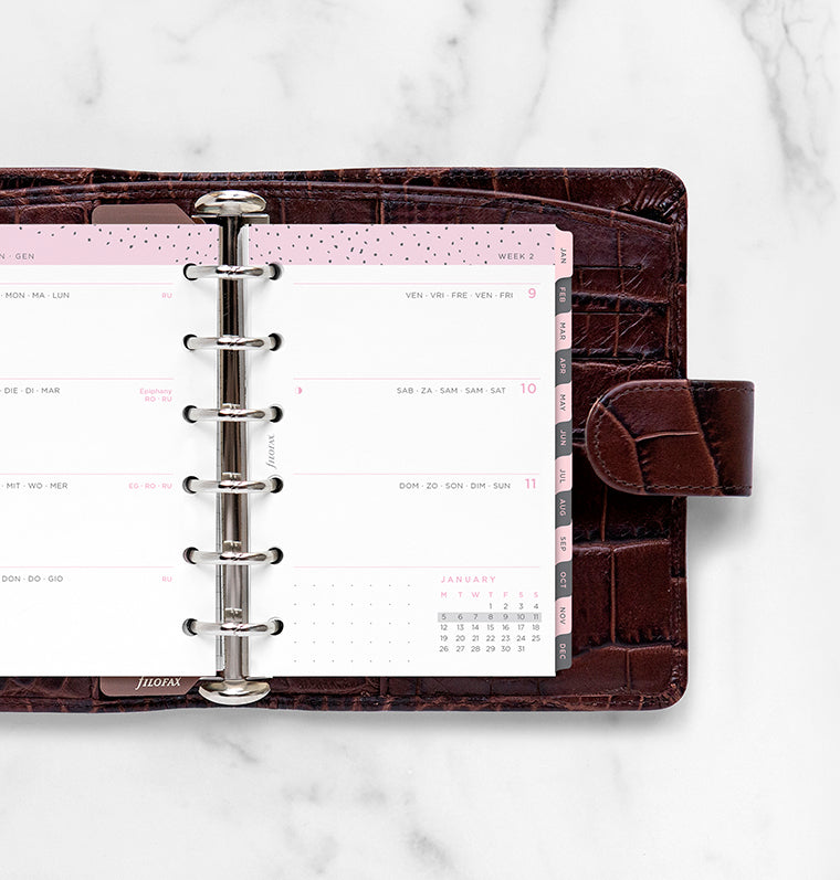 Confetti Week to View Diary Refill - Pocket 2026 Multilanguage Filofax 26-68291