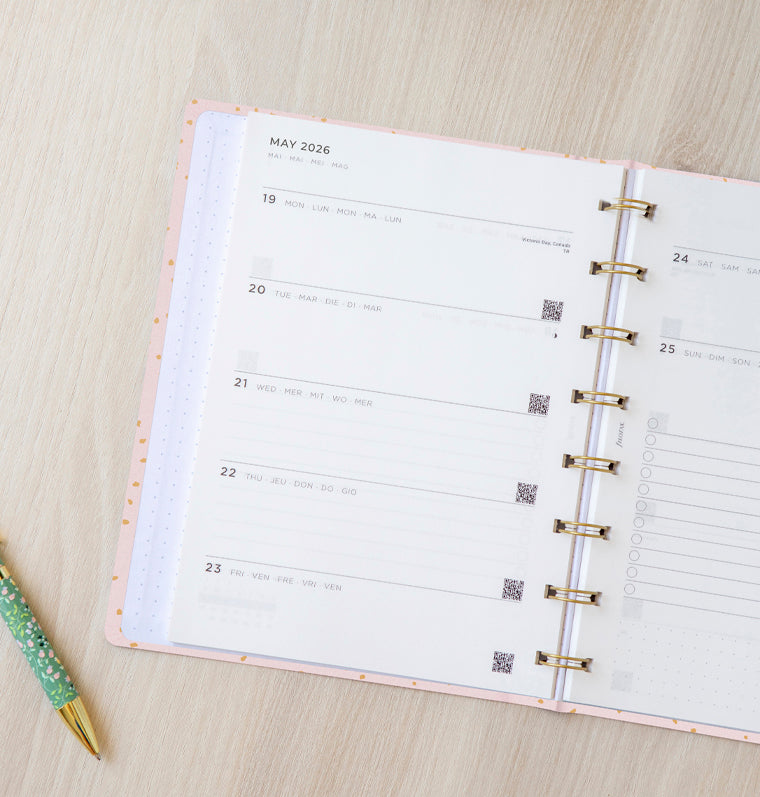 26-68298, Confetti A5 Planner Rose Quartz 2026