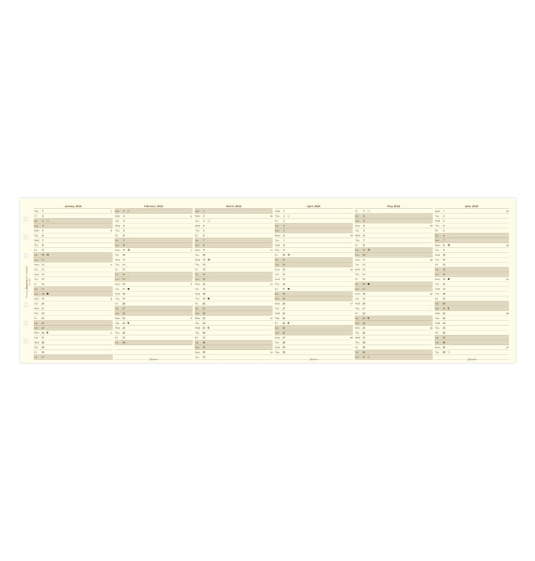 Vertical Year Planner - Personal Cotton Cream 2026 English - 26-68408