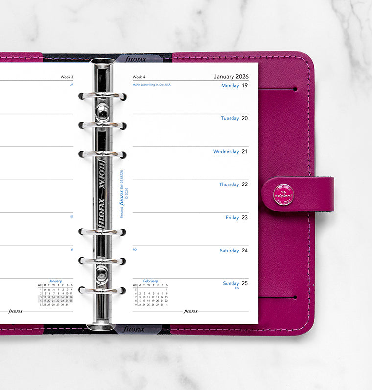 Week On One Page Diary Refill - Personal 2026 English Filofax 26-68426