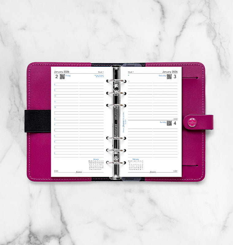 One Day On A Page Diary Refill With Appointments - Personal 2026 English Filofax 26-68441
