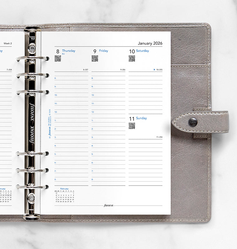Week On Two Pages Diary Refill With Appointments - A5 2026 English - Recycled Paper Filofax 26-68521R