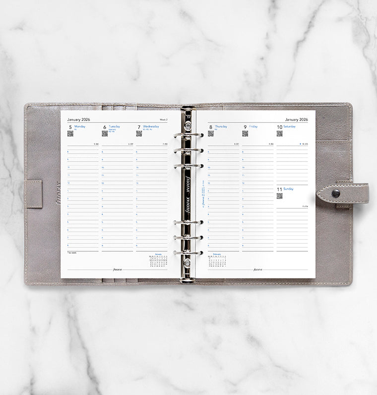 Week On Two Pages Diary Refill With Appointments - A5 2026 English - Recycled Paper Filofax 26-68521R