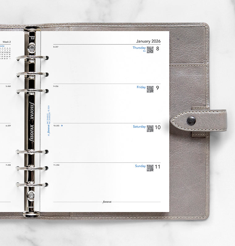 Week On Two Pages Diary Refill - A5 2026 English - Recycled Paper Filofax 26-68522R