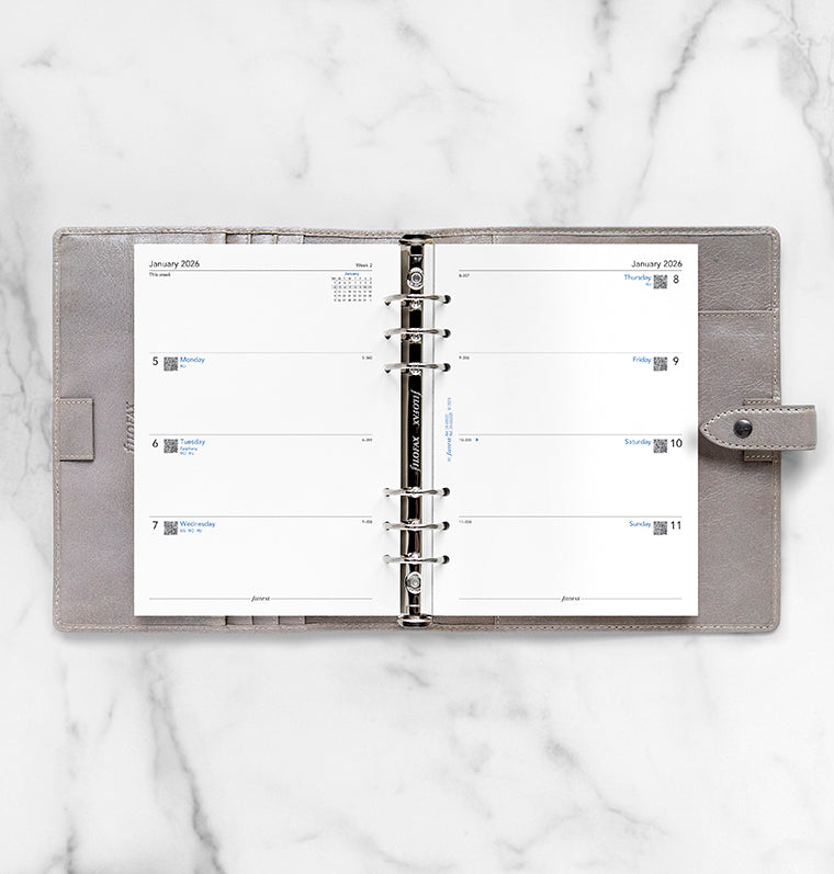 Week On Two Pages Diary Refill - A5 2026 English - Recycled Paper Filofax 26-68522R