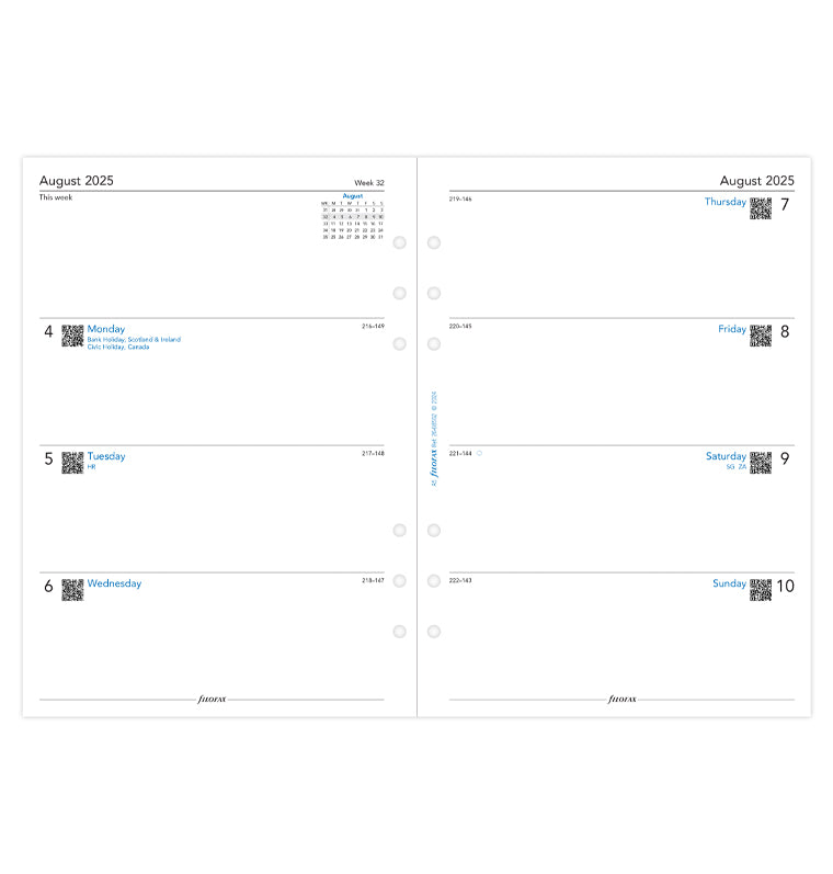 Week On Two Pages Academic Diary - A5 2025-2026 English  Filofax 26-68562