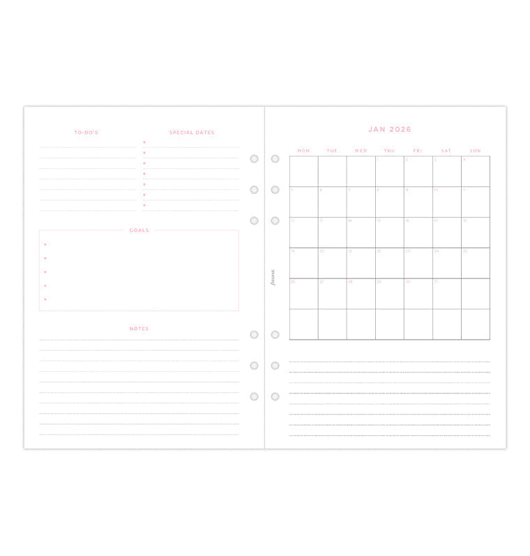 Confetti Week to View Diary Refill - A5 2026 Multilanguage Filofax 26-68591