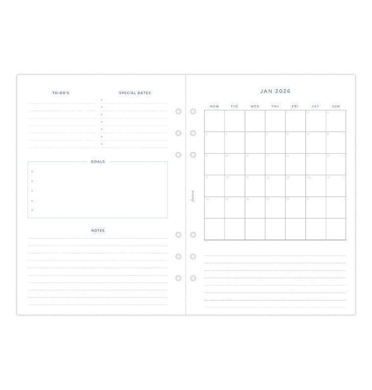 Garden Week On Two Pages Diary Refill - A5 2026 Multilanguage Filofax 26-68592