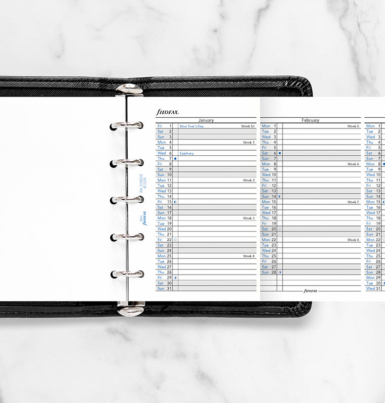 Vertical Year Planner - Mini 2027 English Filofax 27-68102