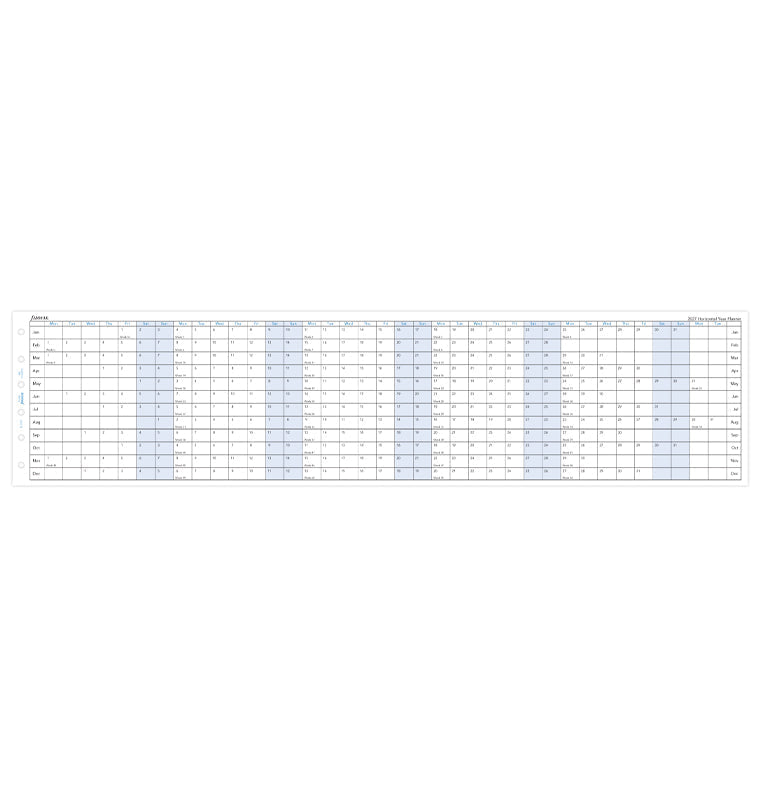 Horizontal Year Planner - Pocket 2027 Filofax 27-68201