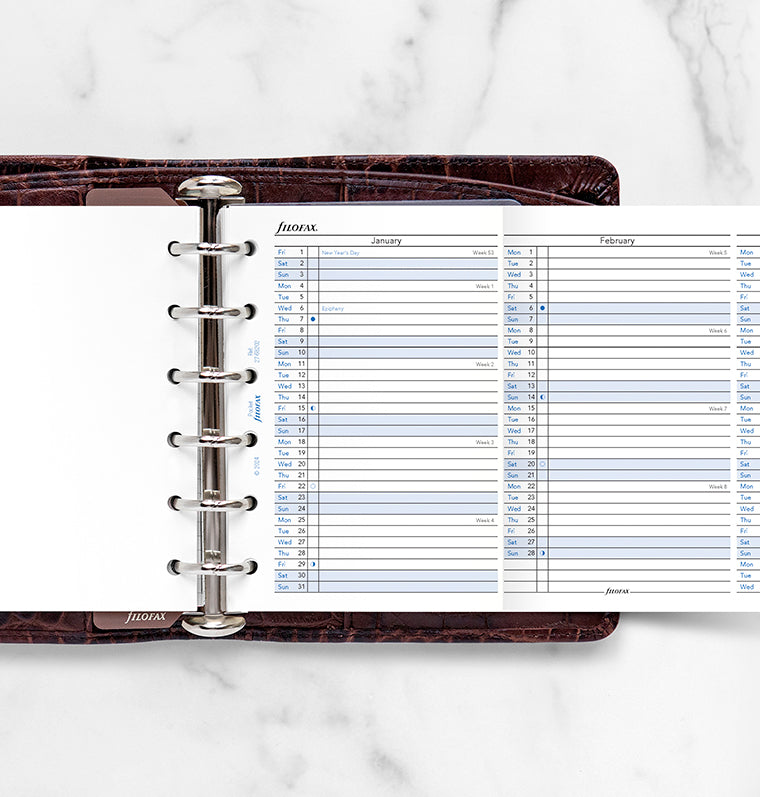 Vertical Year Planner - Pocket 2027 English Filofax 27-68202