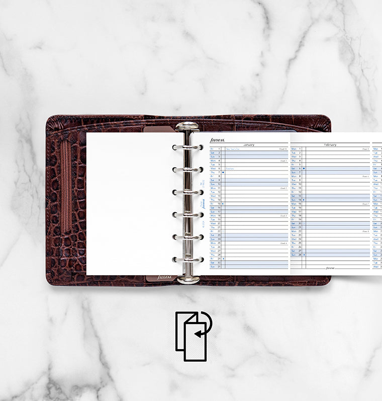 Vertical Year Planner - Pocket 2027 English Filofax 27-68202
