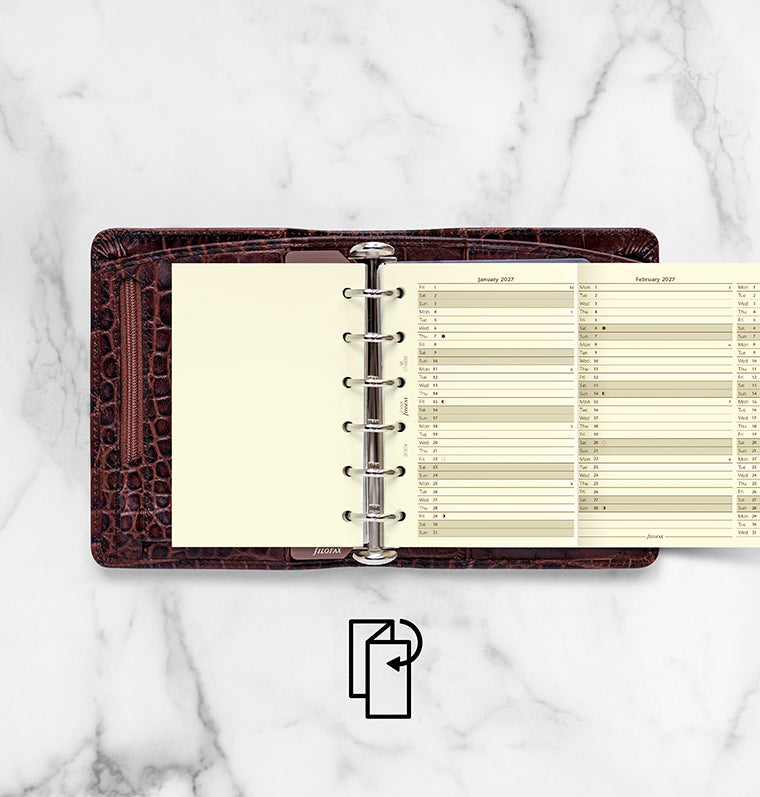 Vertical Year Planner - Pocket Cotton Cream 2027 English Filofax 27-68208