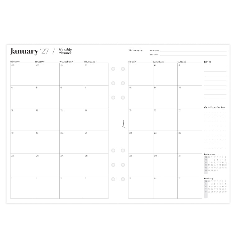 Semaine sur deux pages, Ultimate Life Companion, A5, 2027 | Filofax ...