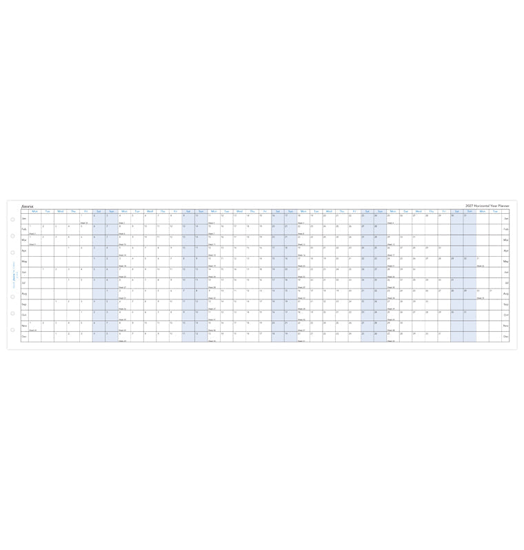 Horizontal Year Planner - Personal 2027 Filofax 27-68401