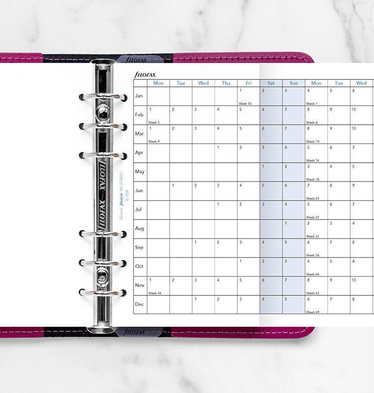 Horizontal Year Planner - Personal 2027 Filofax 27-68401