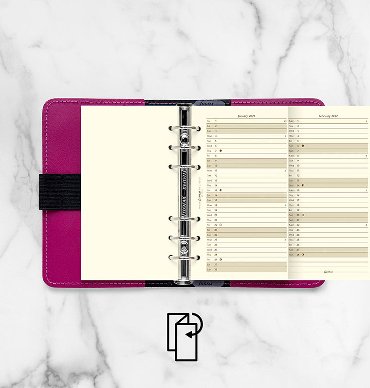 Vertical Year Planner - Personal Cotton Cream 2027 English Filofax 27-68408