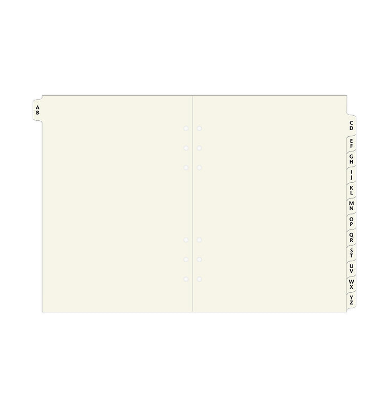 Filofax Cotton Cream A-Z Dividers for A5 Organizers