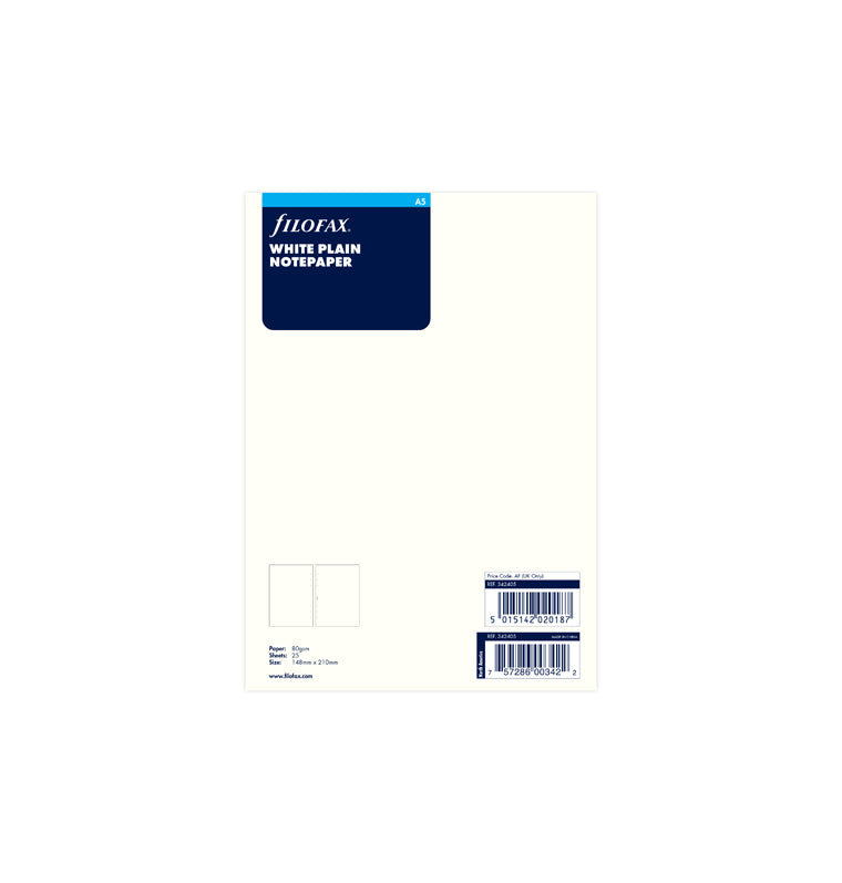 White Plain Notepaper Refill - A5 342405