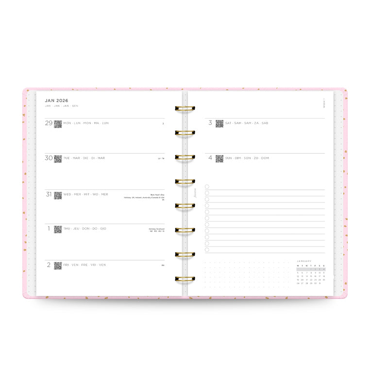 26-68298, Confetti A5 Planner Rose Quartz 2026