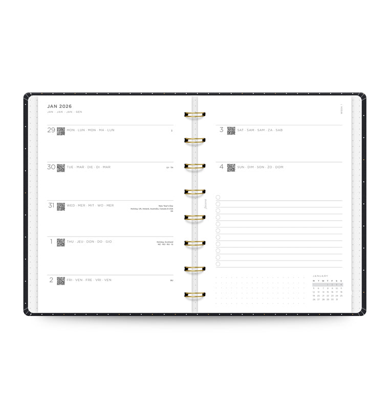 26-68300, Moonlight A5 Planner Black 2026
