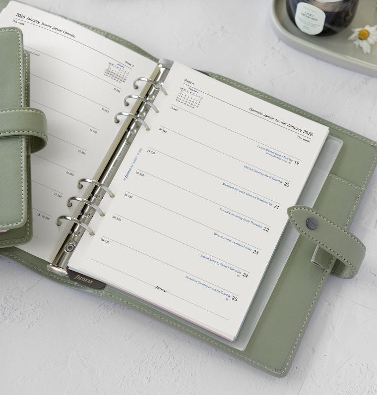 Filofax Malden Leather Organizer Vetiver