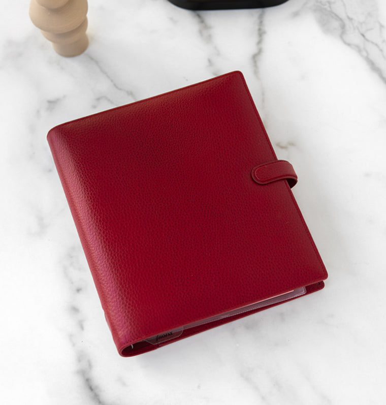 Finsbury A5 Leather Organizer in Scarlet UD-022394