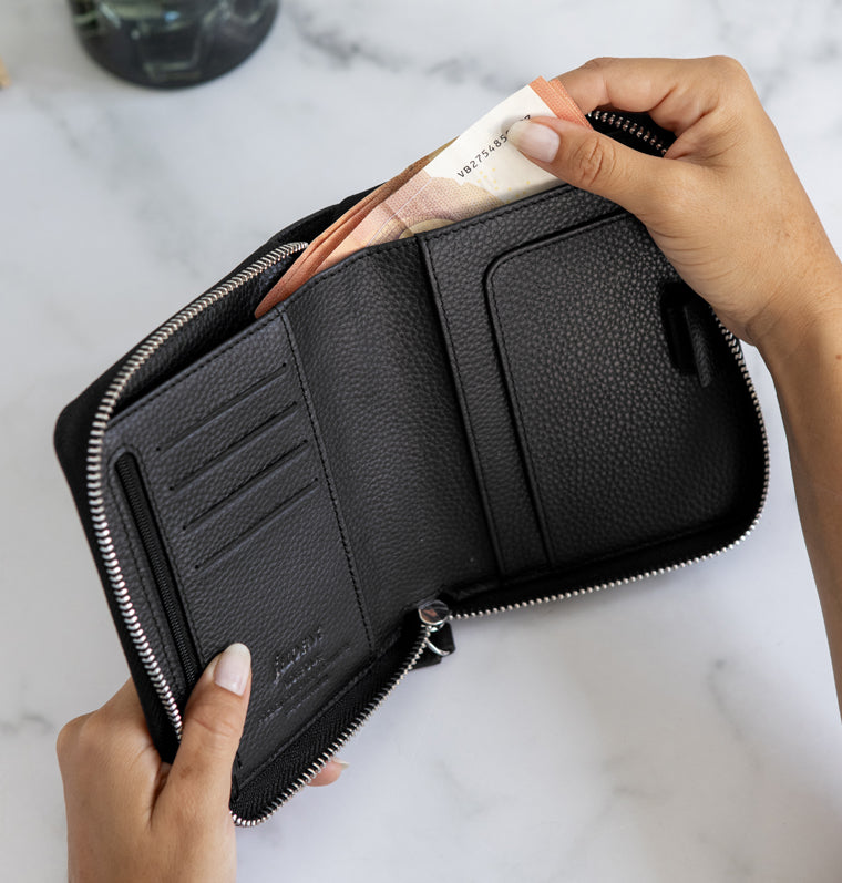 Norfolk Pocket Compact Zip Organizer Black