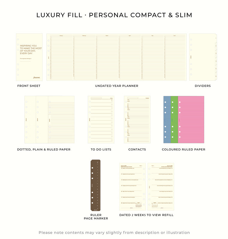 Filofax Luxury Fill - Personal Compact & Slim