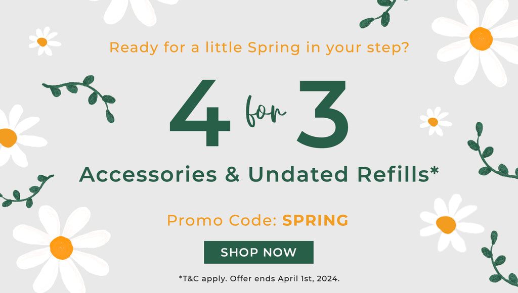 4 for 3 Across Accessories & Undated Refills with promo code SPRING